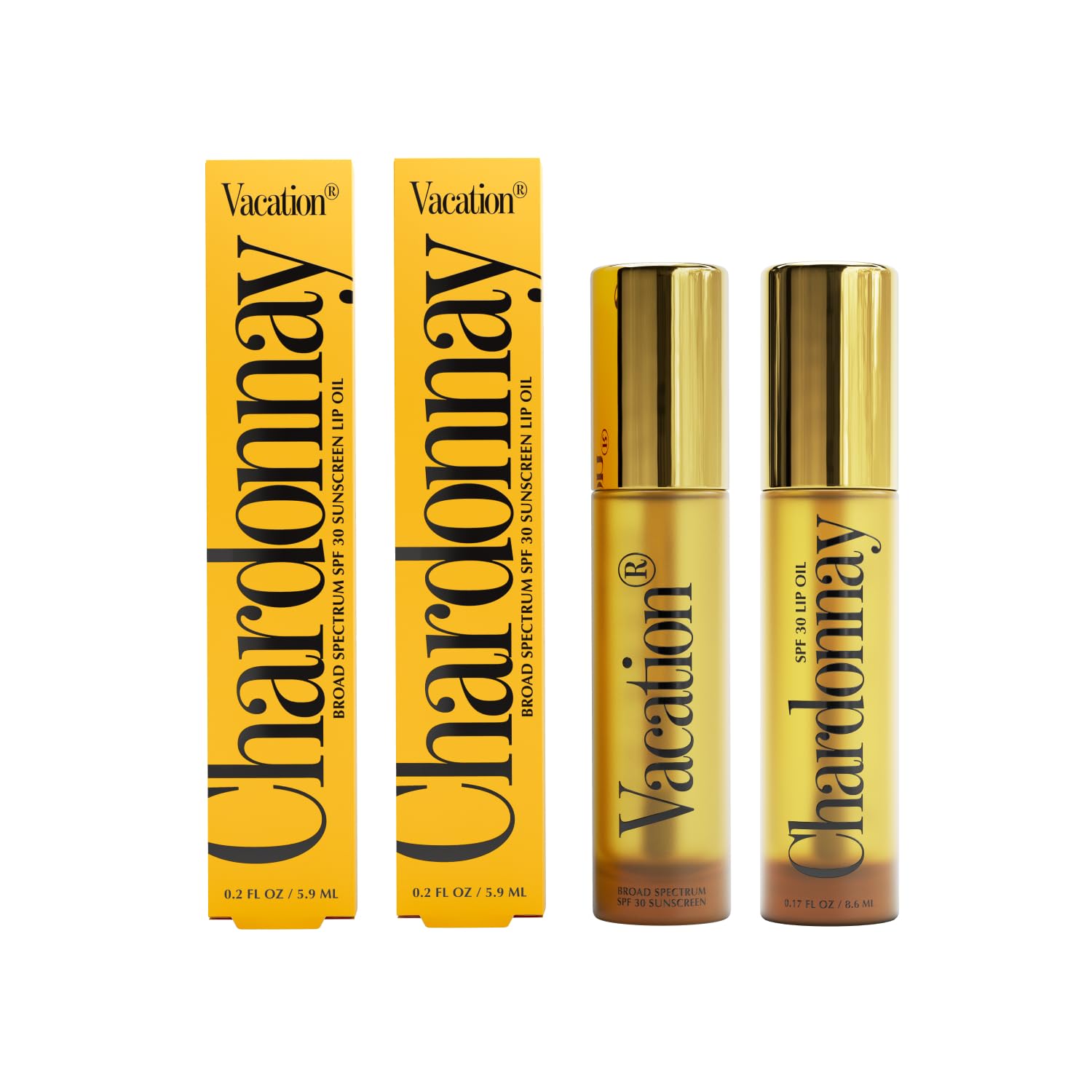VACATION huile pour les lèvres SPF 30 : bouteille compacte prête pour le sac