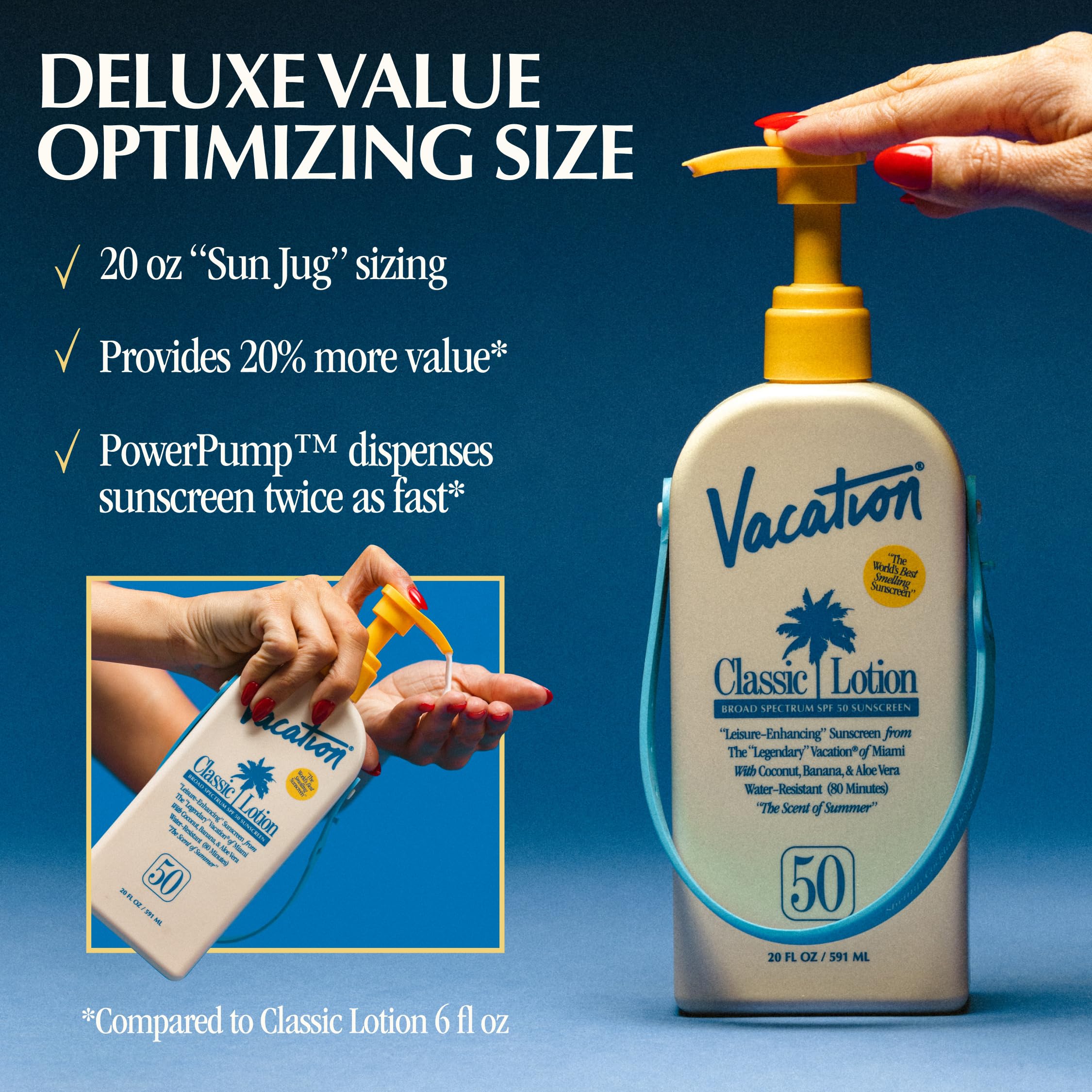 Format familial VACATION Classic SPF50 592 ml pour toute la famille