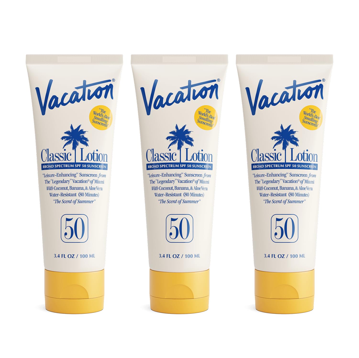 VACATION lotion solaire Classic SPF50, flacon voyage, protection pratique en déplacement