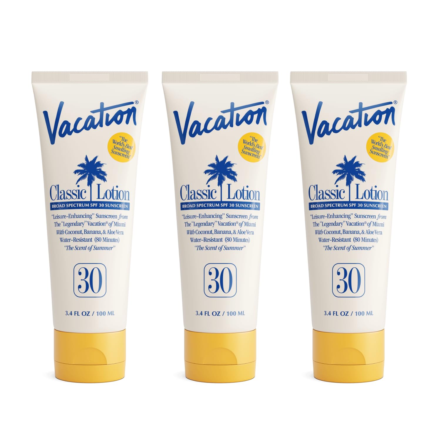 VACATION Lotion solaire classique SPF 30: bouteille transparente et pratique.