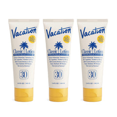 VACATION Lotion solaire classique SPF 30: bouteille transparente et pratique.