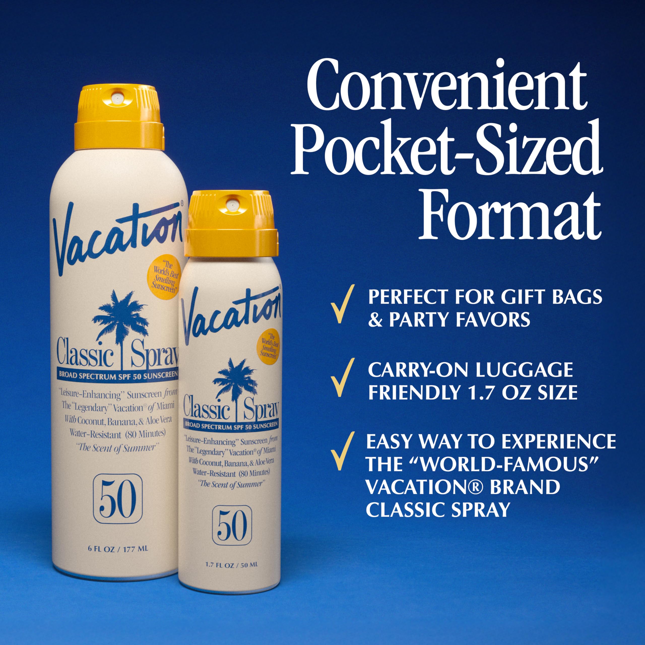 VACATION Mini Classic ensemble six flacons, pratique pour partager.
