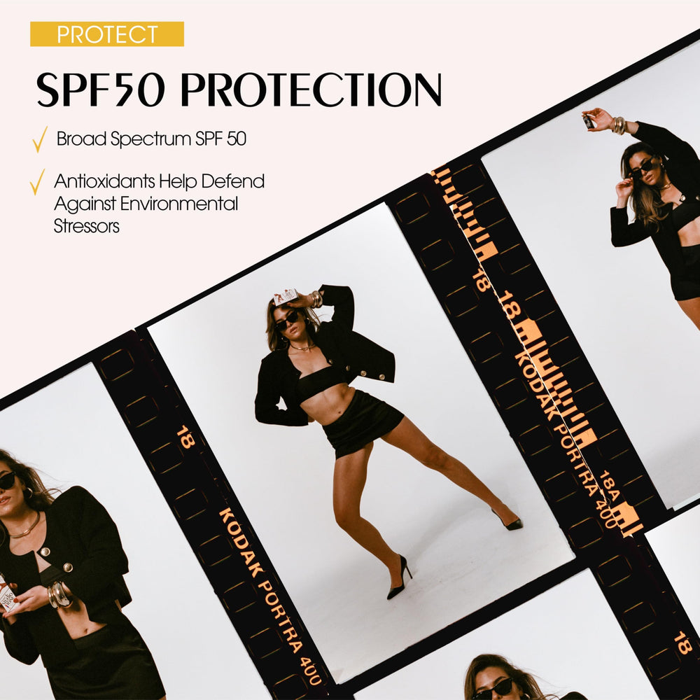 VACATION Studio Tone SPF 50 : ceramides et peptides pour renforcer la barrière.