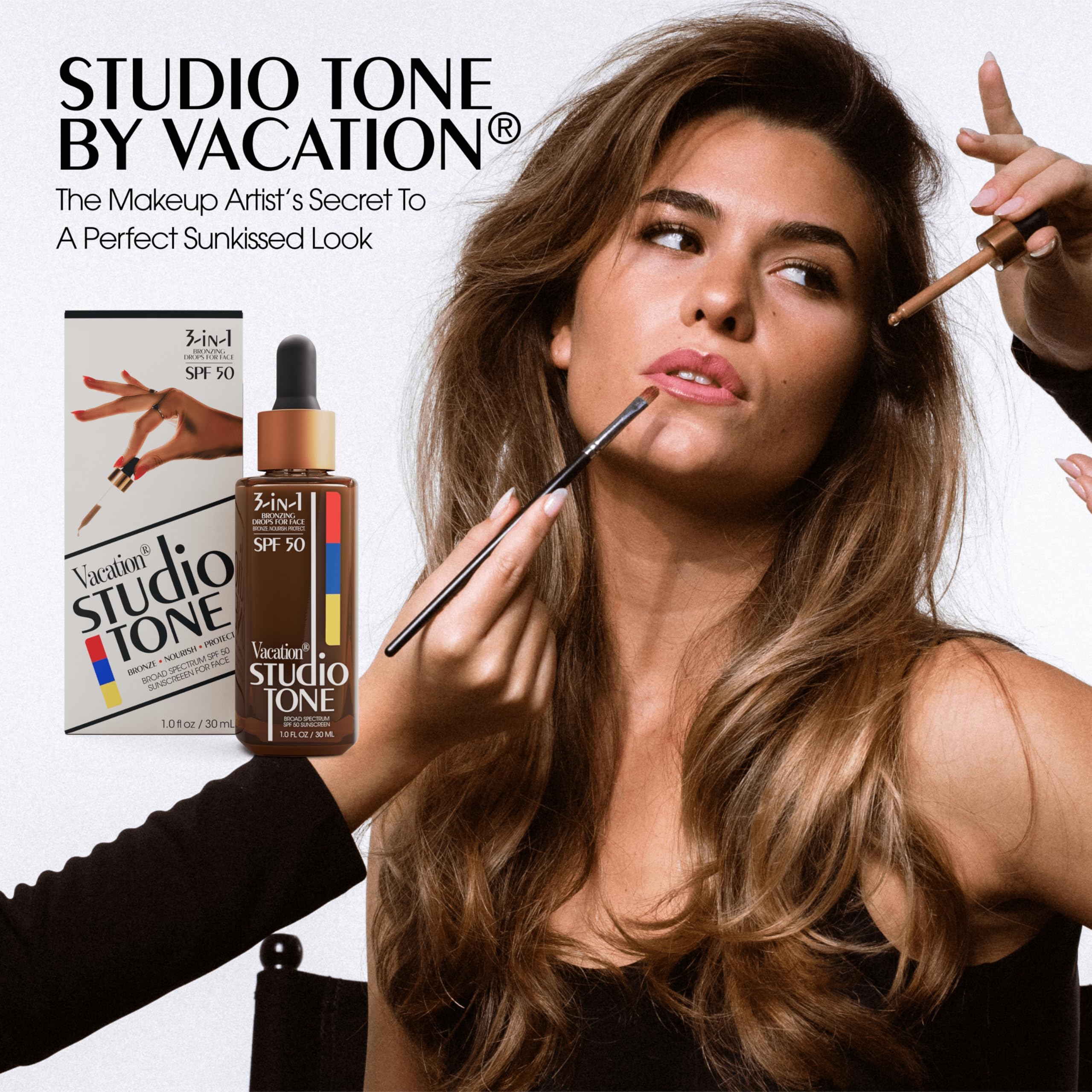 VACATION Studio Tone SPF 50 : formule vegan et cruelty-free sans ingrédients agressifs.