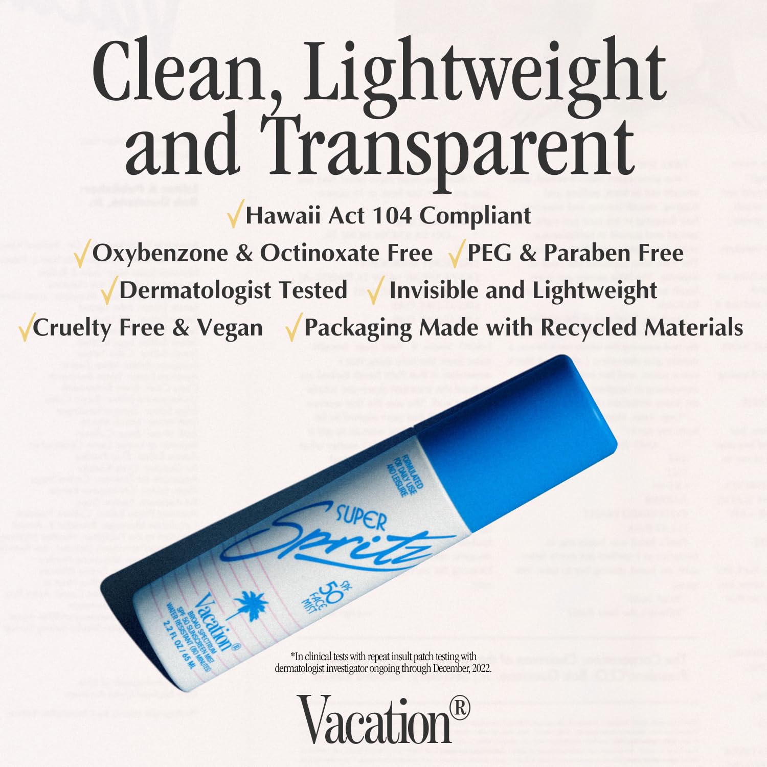 VACATION Super Spritz format voyage pratique pour le sac