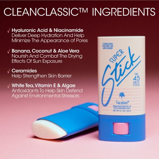 VACATION Ingrédients Hyaluronique et Niacinamide pour hydrater et nourrir.