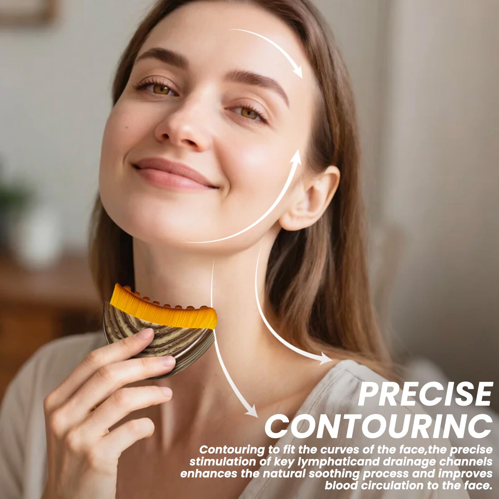 Brosse contour précise Vafada pour les courbes du visage.
