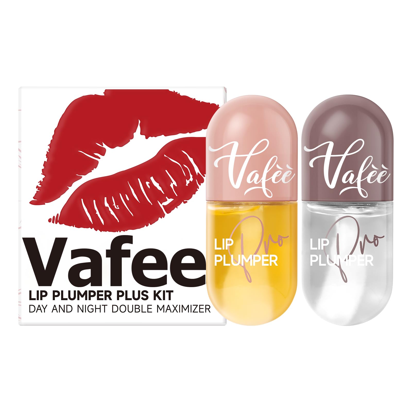 Vafee Lip Plumper – tube jaune avec gingembre pour repulpage naturel.