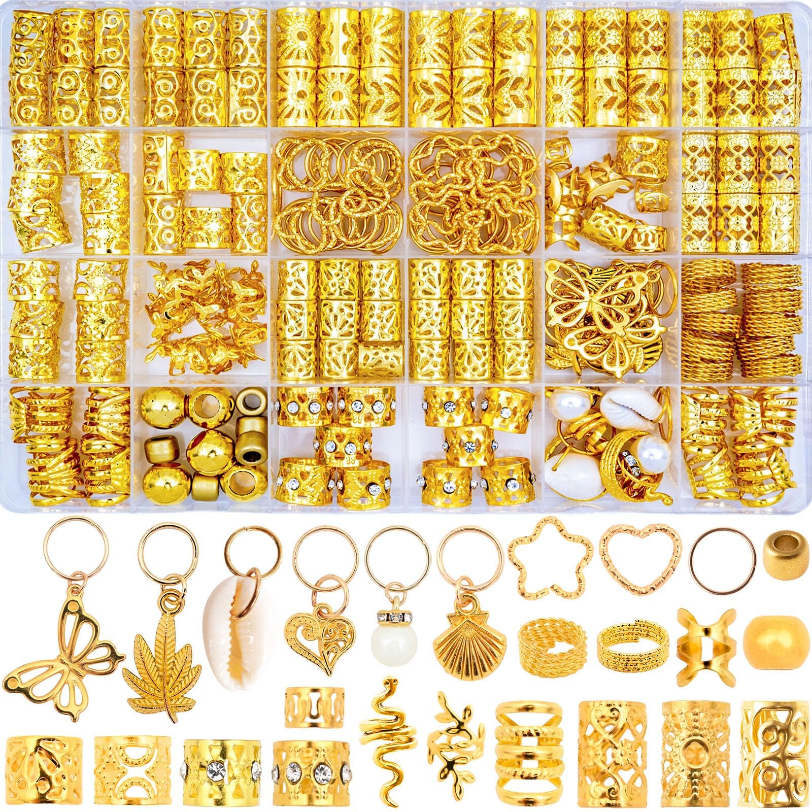 Ensemble Vaikby d'accessoires cheveux dorés, rangement inclus pour l'organisation pratique.