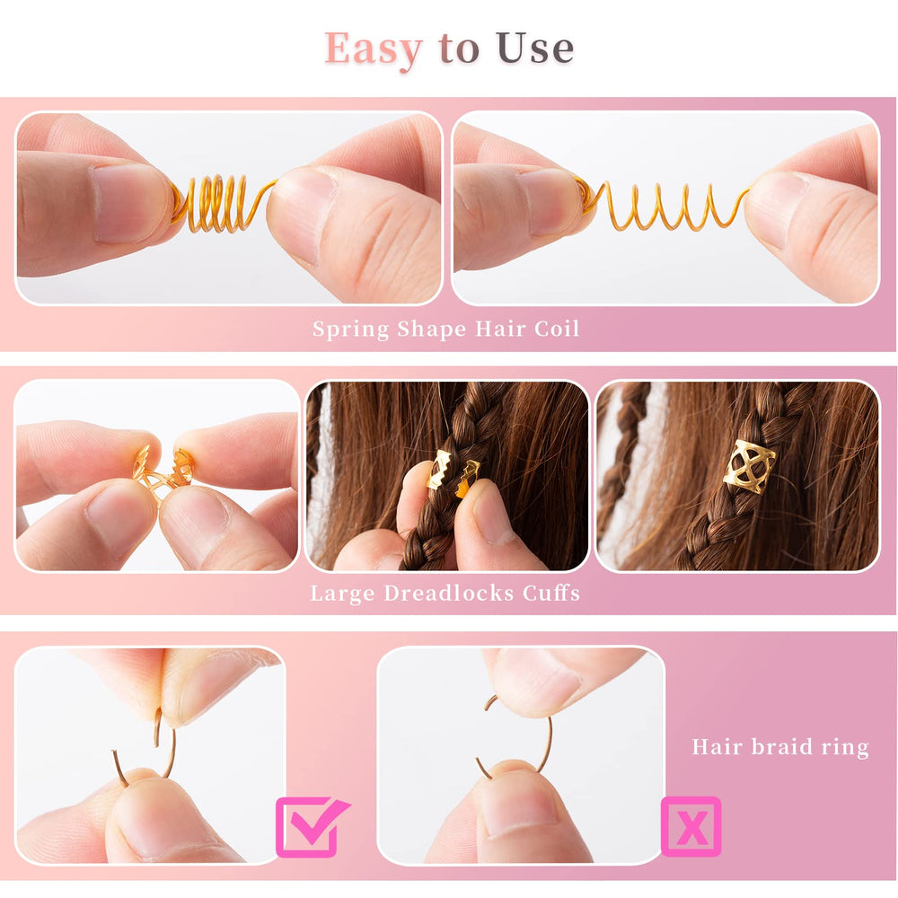 Perles tubes Vaikby pour cheveux, style moderne et modulable