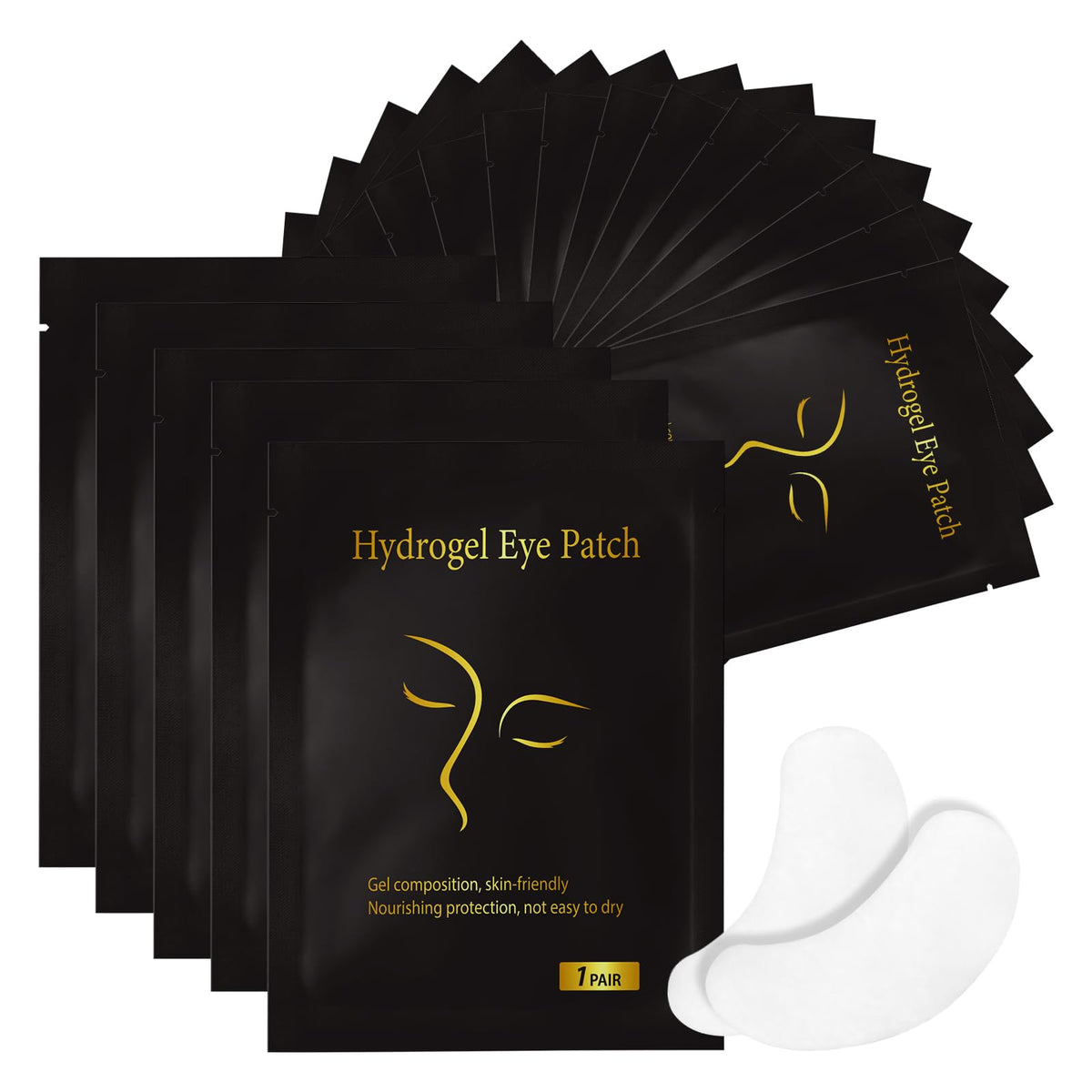 Patch hydrogel Vaincre sous-œil parfaitement ajusté pour extensions de cils.