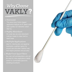 Vakly coton-tige manche plastique long, manipulation sûre et confortable.