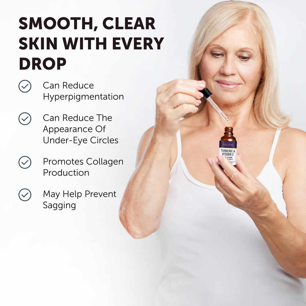 VALITIC bottle on vanity shelf conveys premium skincare routine.