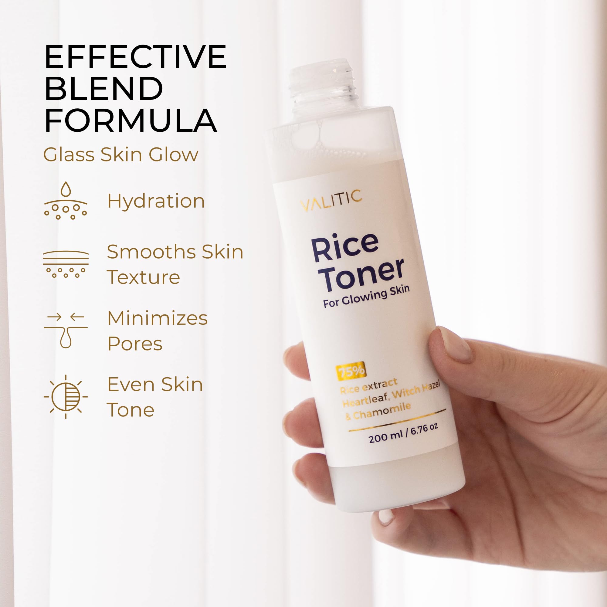 VALITIC brillance et hydratation avec vitamine C et acide hyaluronique.