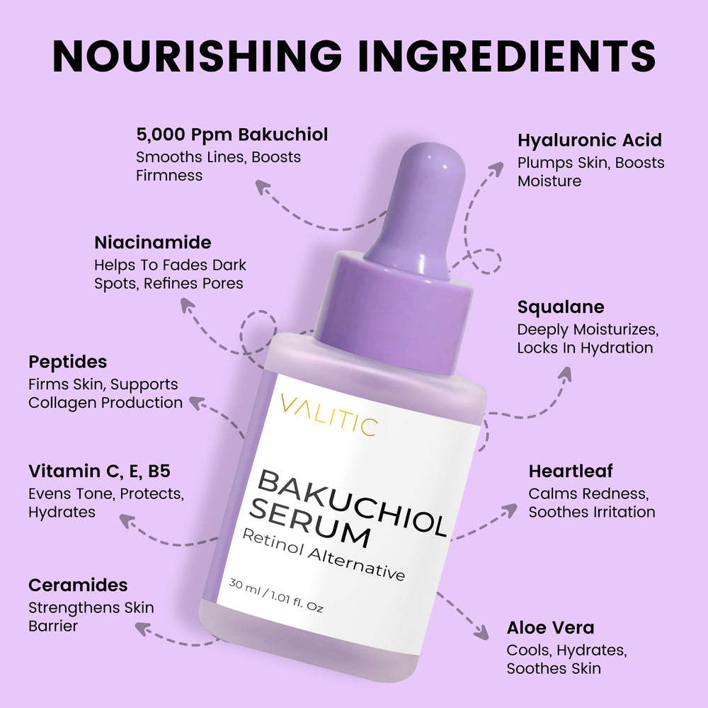 VALITIC Sérum Bakuchiol – peau au teint plus uniforme.