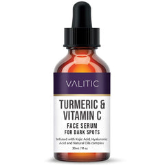 VALITIC Vitamin C Serum bottle showcases brightening properties for radiant skin.