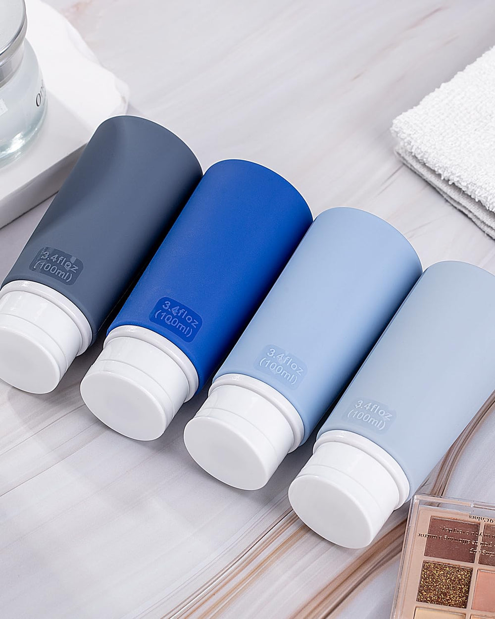 Valourgo coffret voyage bleu, ensemble compact pour vos essentiels en déplacement.