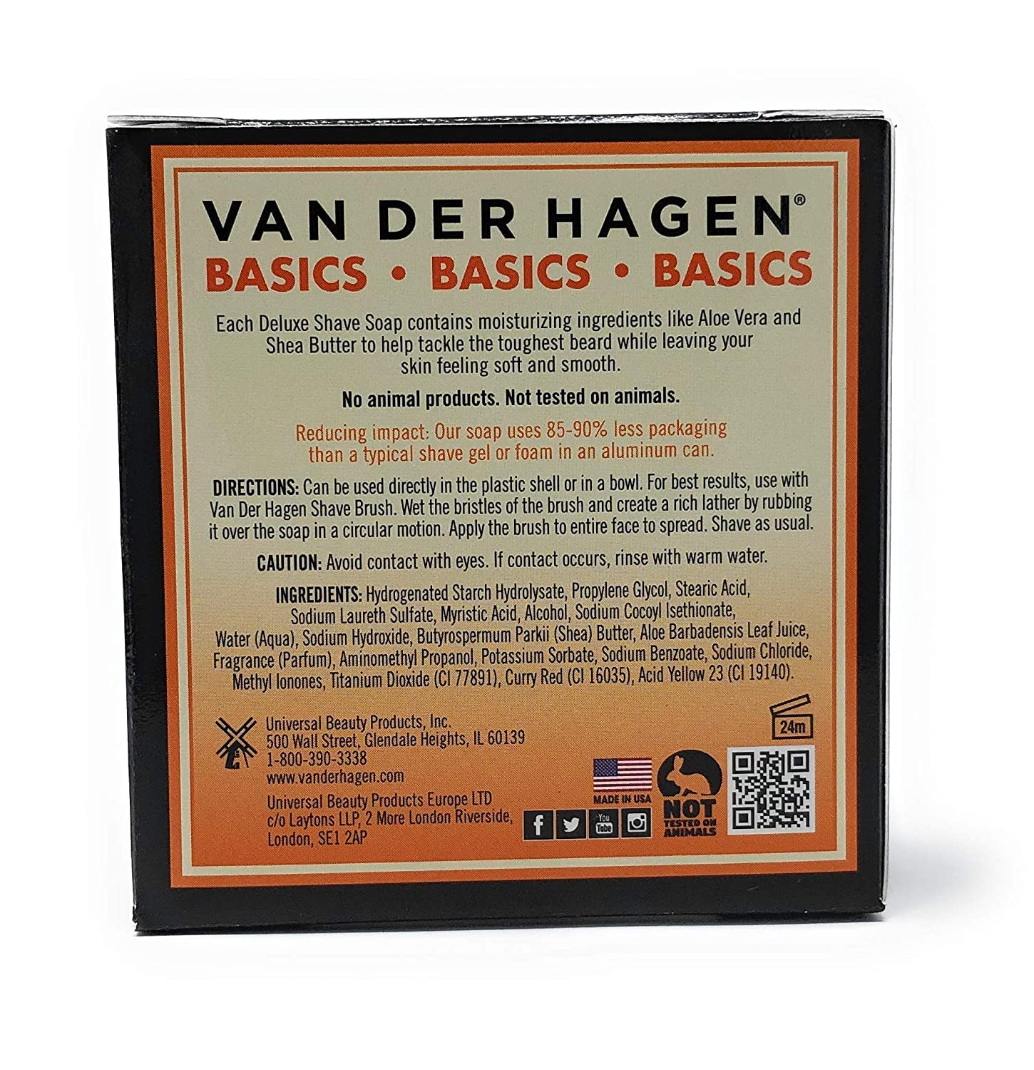 Van Der Hagen Deluxe Shave Soap 3-pack on shelf for budget-friendly grooming