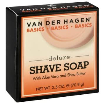 Van Der Hagen Deluxe Shave Soap with brush ready for bowl lather