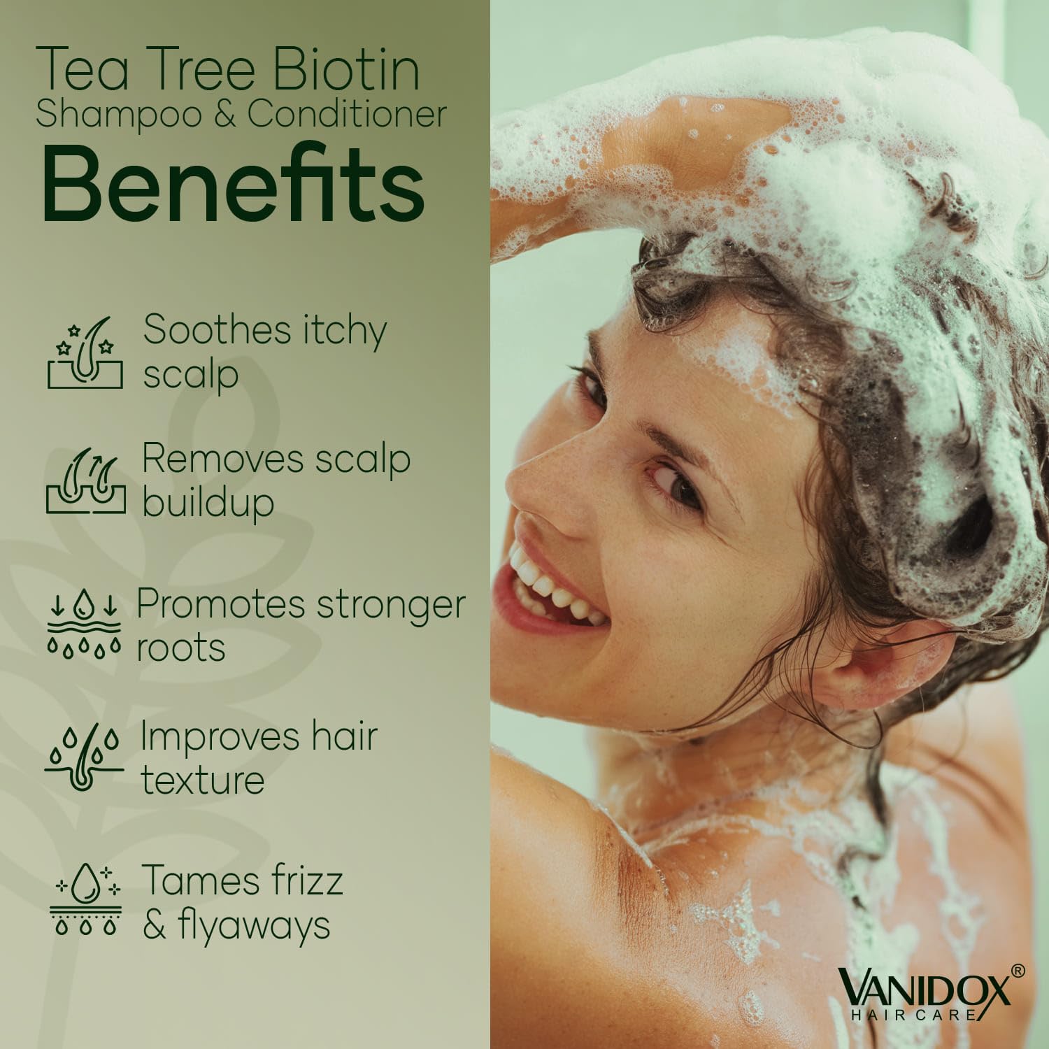 Shampoing VANIDOX – texture crémeuse pour hydratation en profondeur.