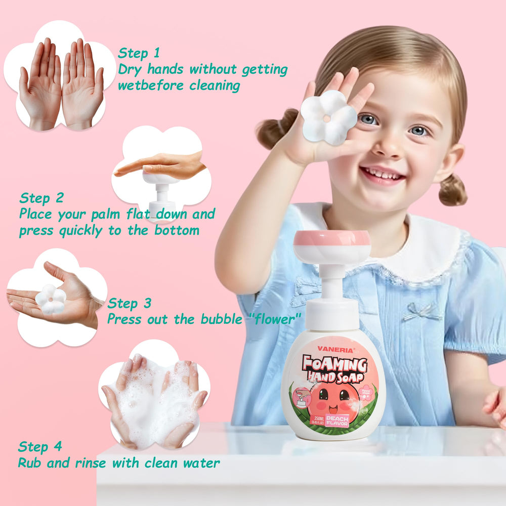 VANERIA Kids – lavage-enfant-heureux: bulles ludiques qui plaisent aux enfants