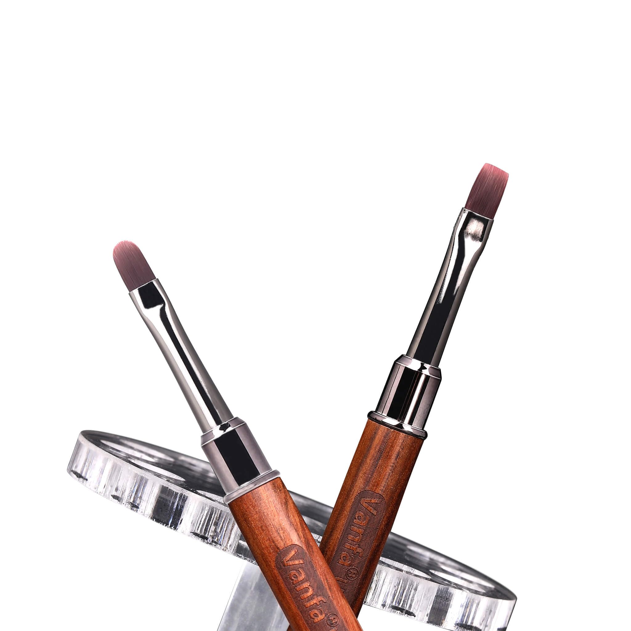 Pinceau Vanfa gel ongles oval pour extensions précises et lisses.