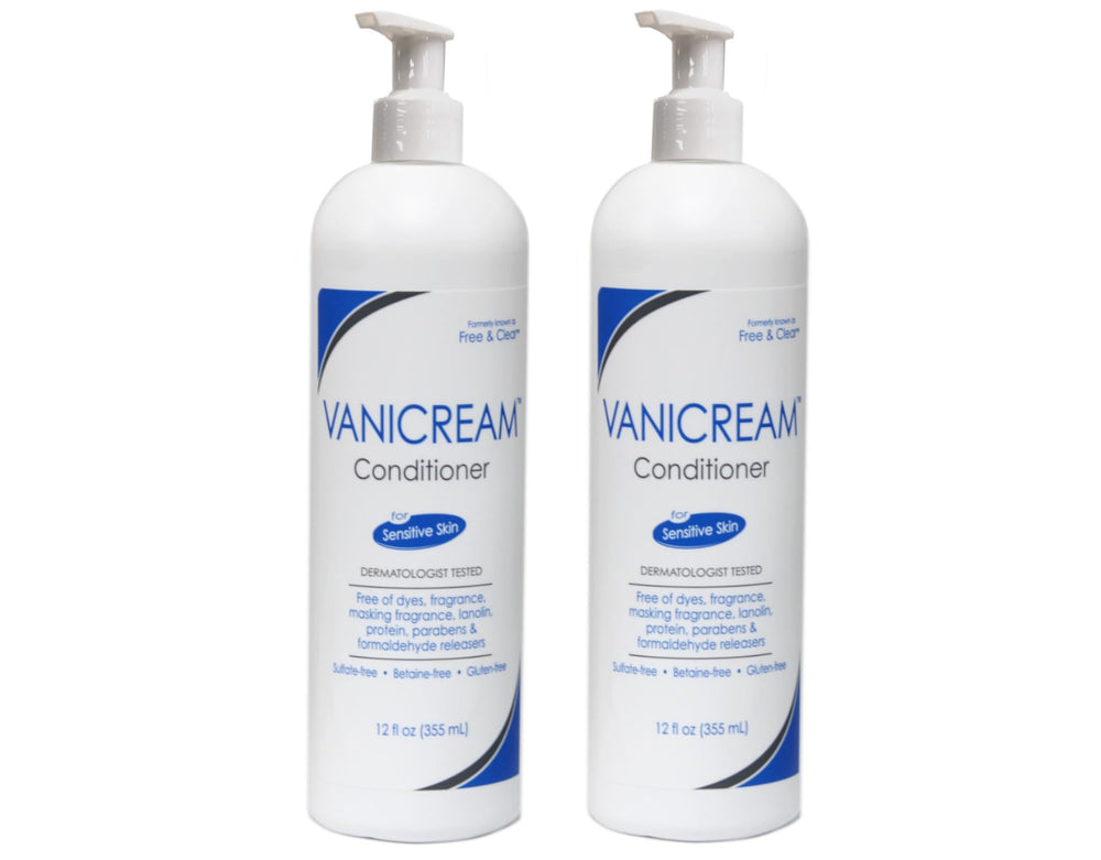 Vanicream après-shampooing, texture crème légère, apaise le cuir chevelu et rend les cheveux doux
