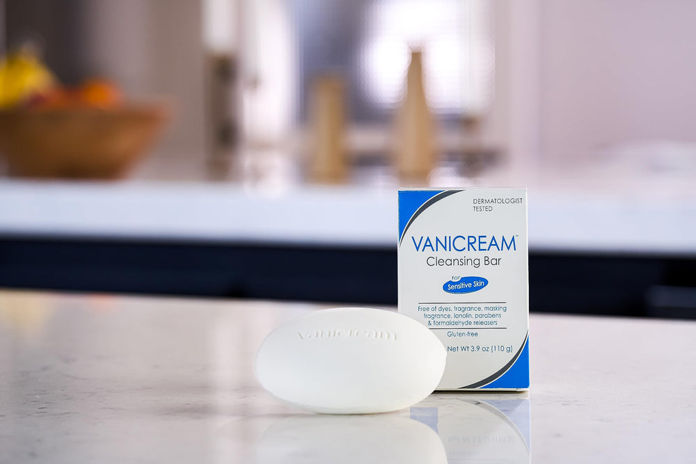Vanicream barre nettoyante hydratante pour visage, usage quotidien en douceur.