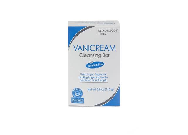 Barre Vanicream sans parfum pour peaux sensibles évite les irritations.