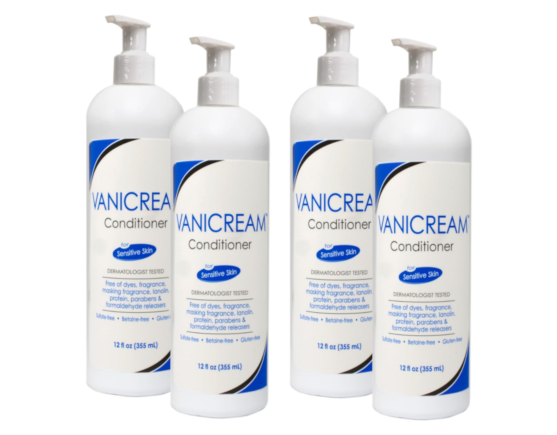Vanicream Conditionneur: bouteille 355ml pack4, hydratation douce pour tous types de cheveux.