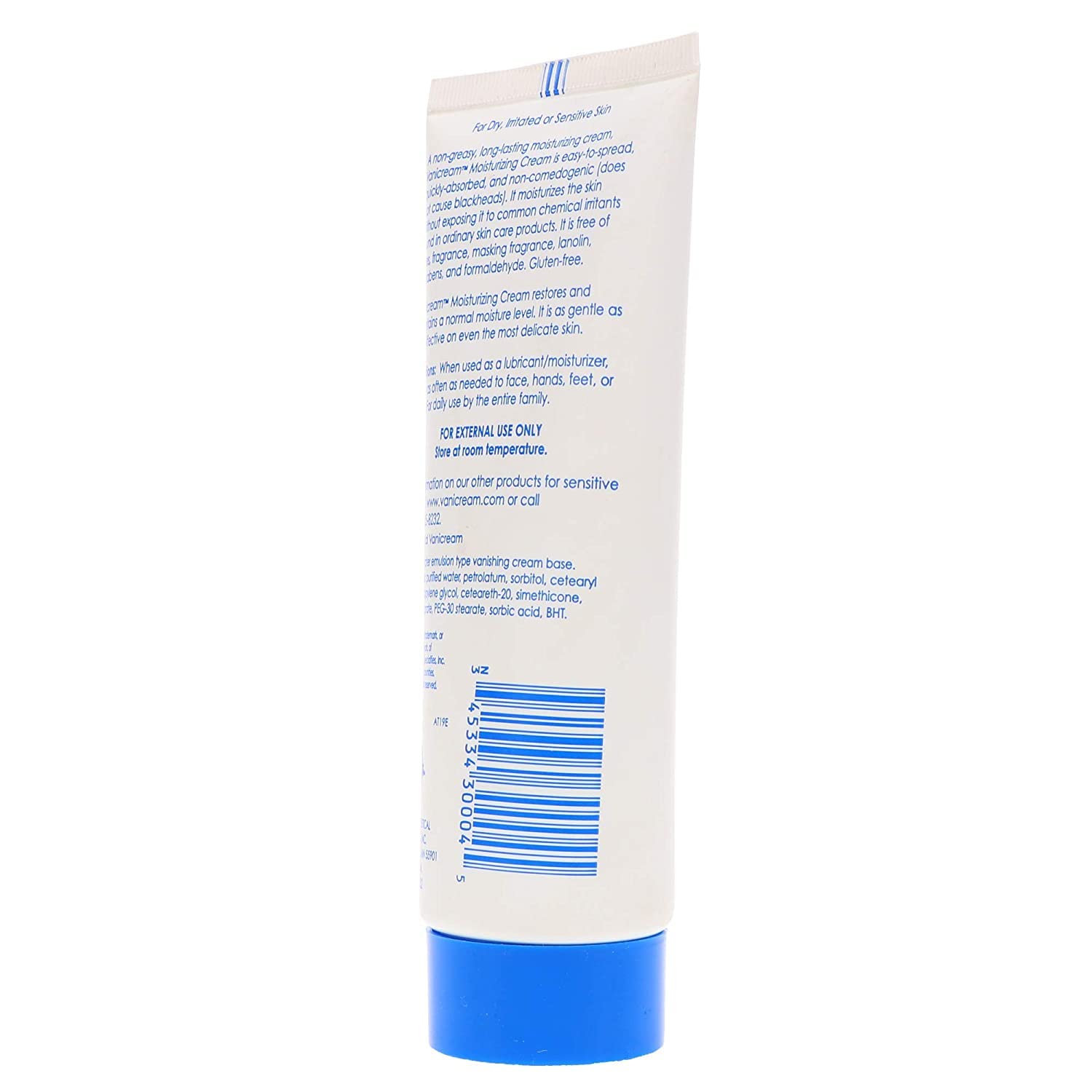Vanicream sans colorant, routine quotidienne sans irritants.