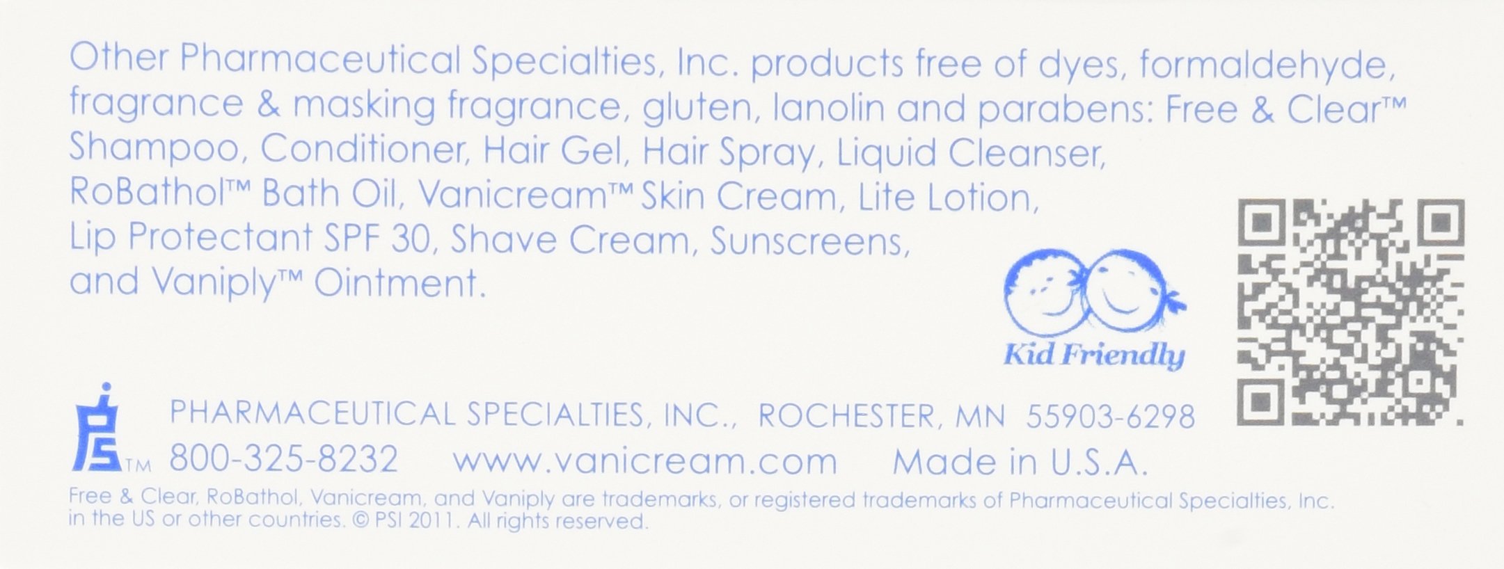 Vanicream emballage quatre barres, économie et praticité.