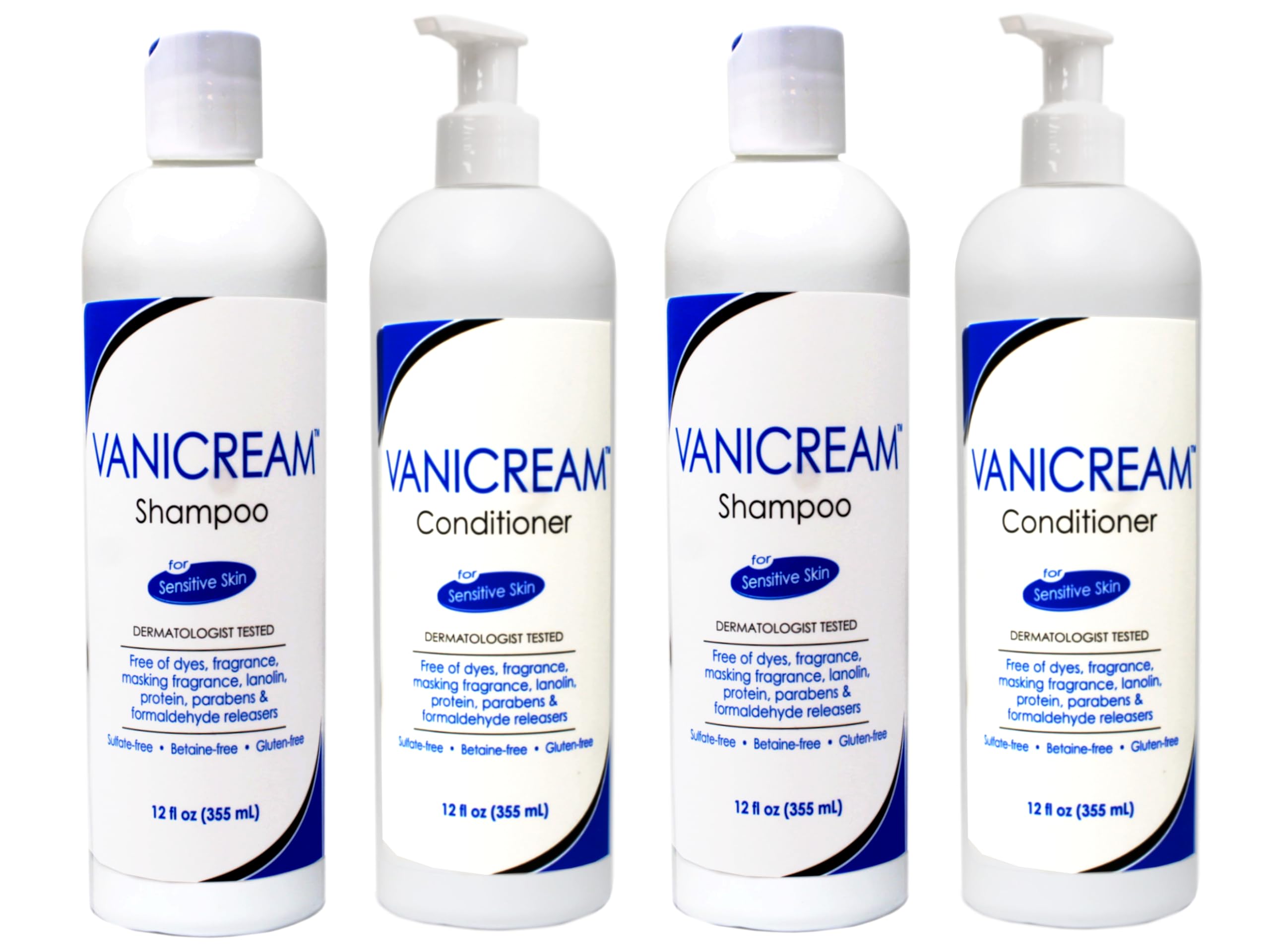 Ensemble Vanicream shampoing et après-shampoing 355 ml, soin doux pour peaux sensibles.