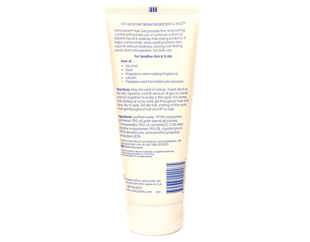Vanicream Gel Coiffant, résultat naturel et cheveux nourris.