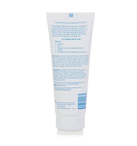 Texture gel-coiffant non gras de Vanicream sur cheveux.