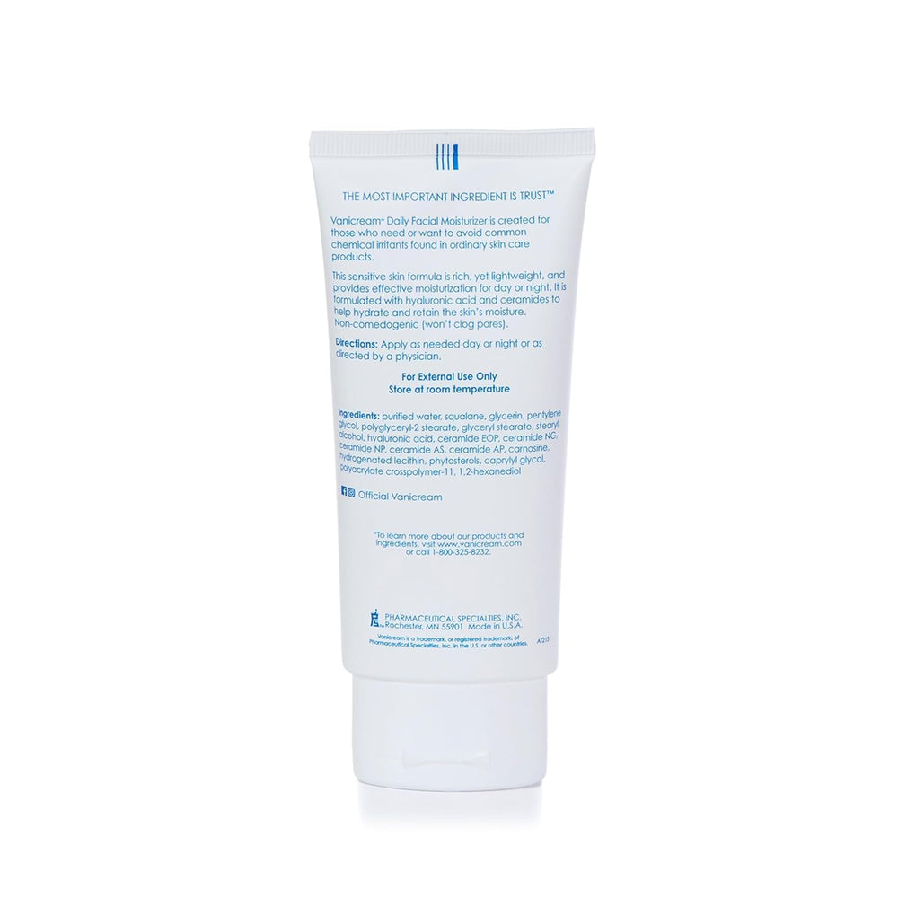 Vanicream hydratant visage quotidien avec acide hyaluronique – peau hydratée durablement.