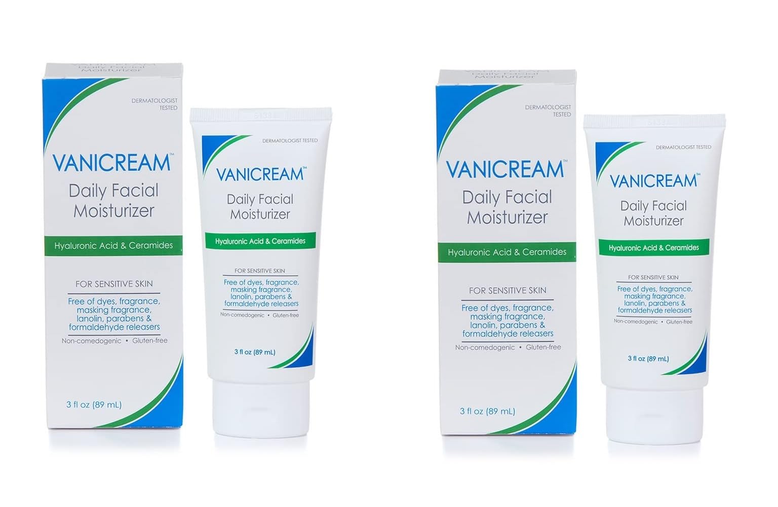 Vanicream hydratant visage quotidien avec ceramides – hydratation douce pour peau sensible.
