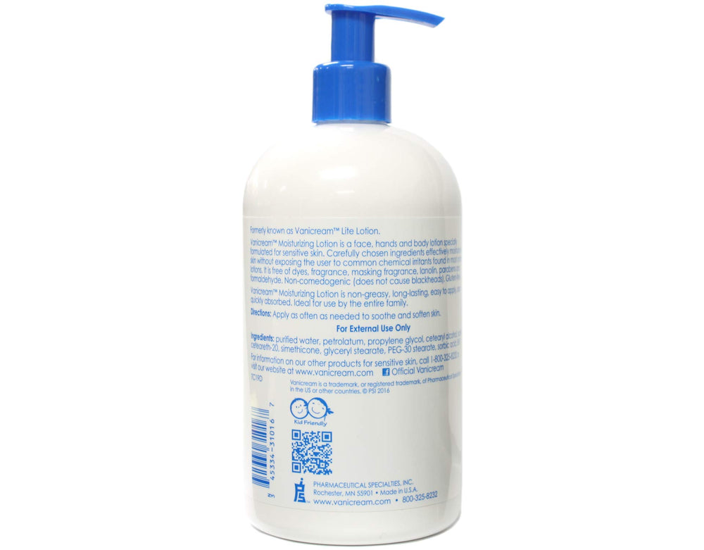 Vanicream Lotion texture légère et absorption rapide pour visage et mains