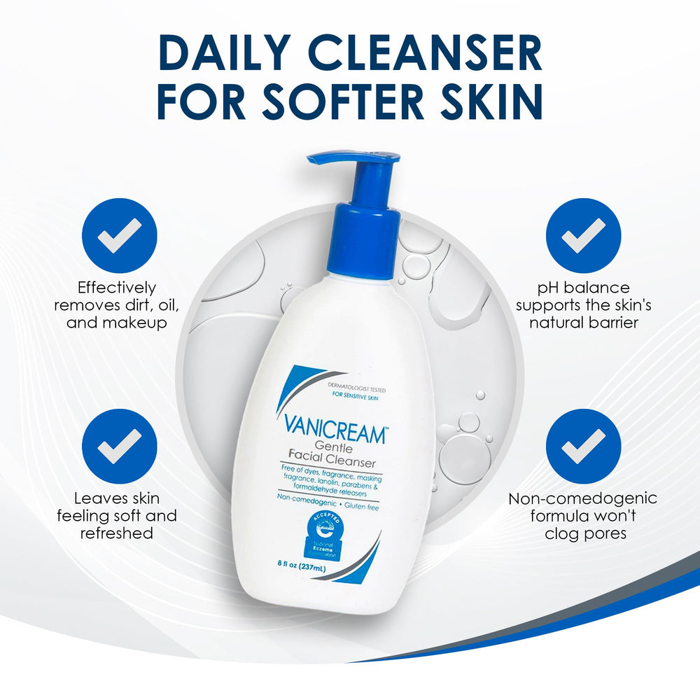 Vanicream visage, approuvé par dermatologue, flacon pompe.
