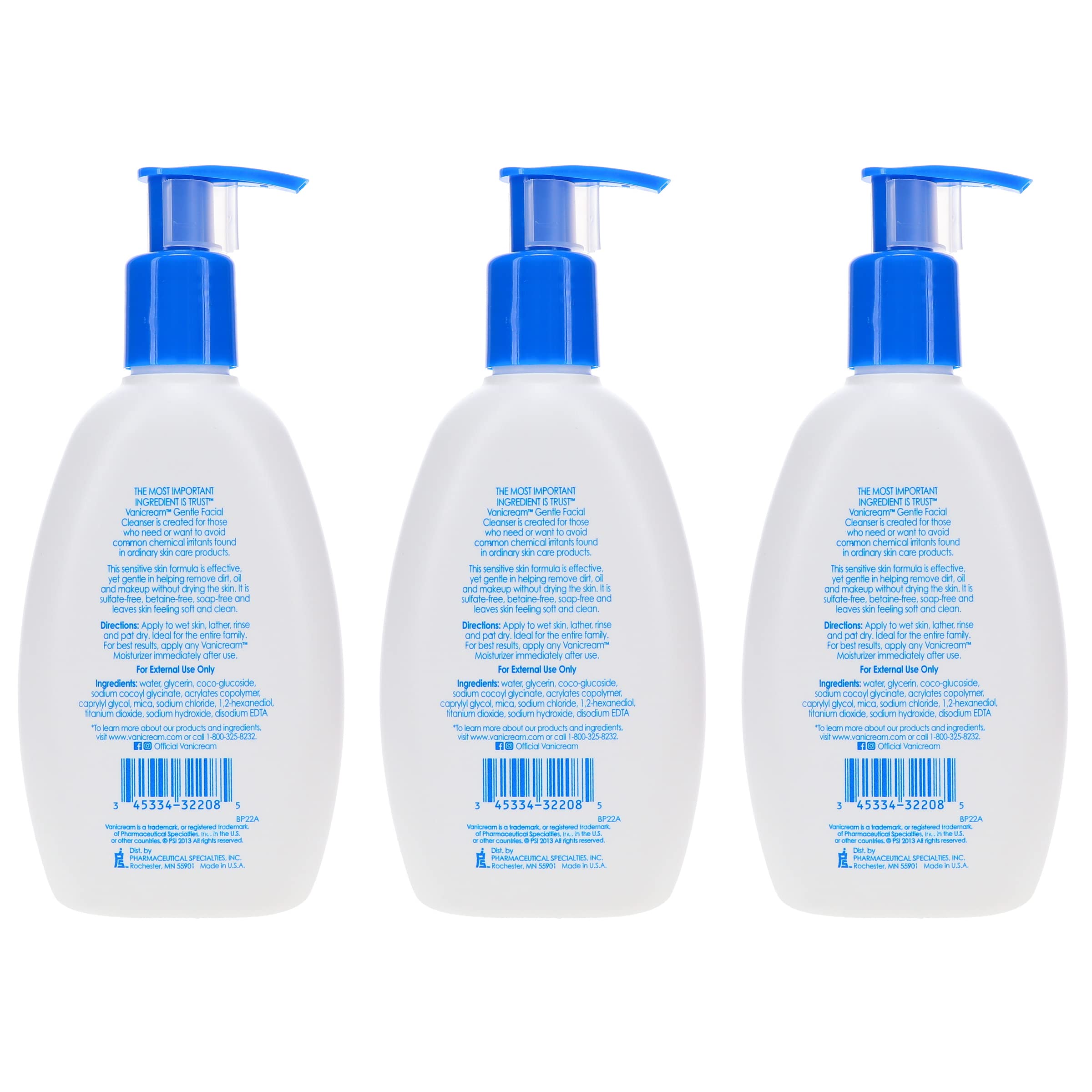 Vanicream Nettoyant Visage Doux - mousse riche avec eau dure ou douce.