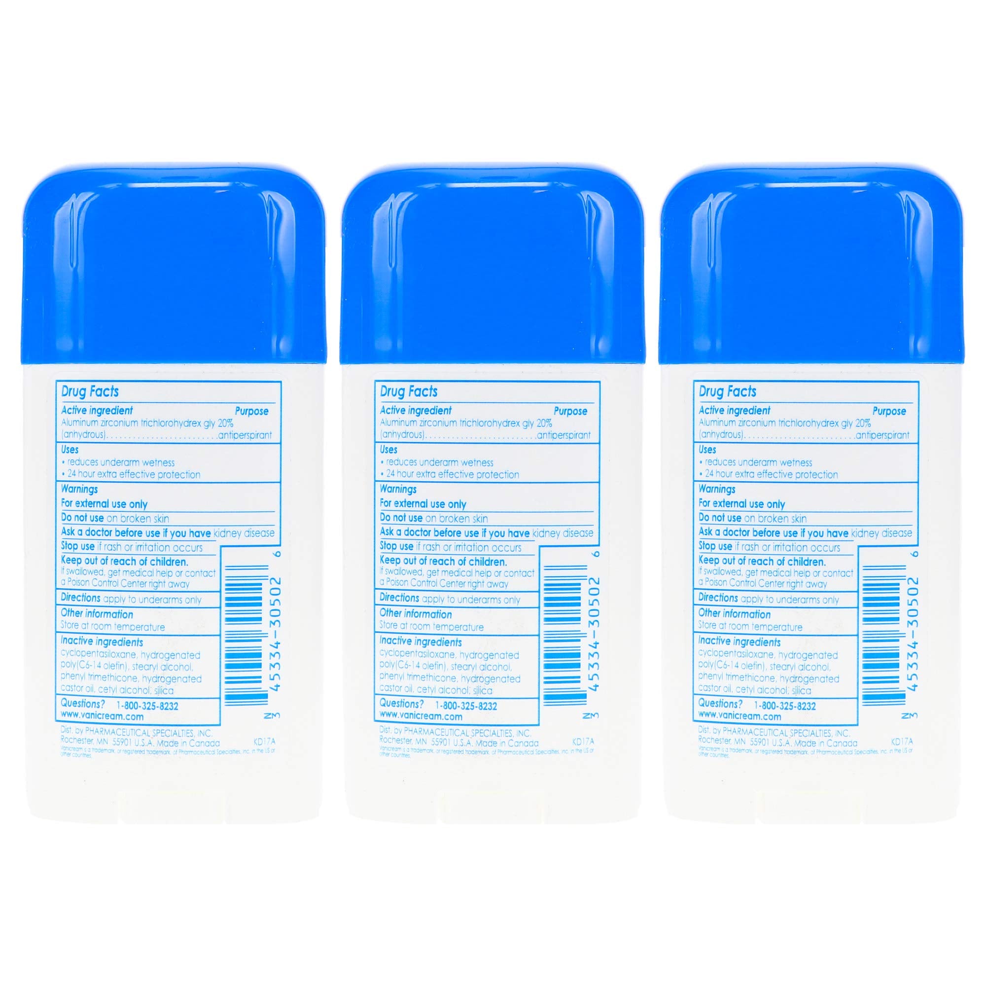 Vanicream pack 3-deodorant pratique pour une routine
