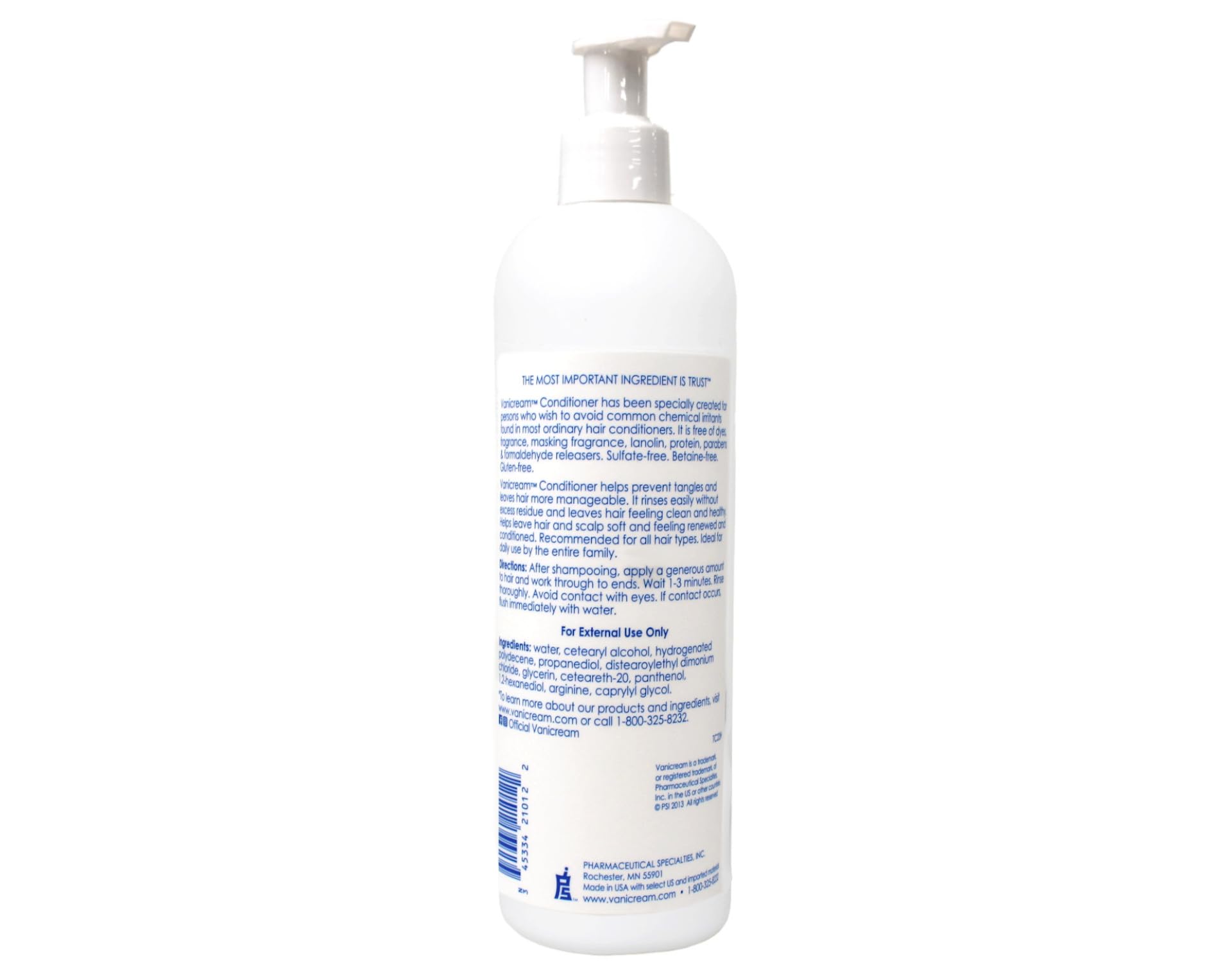Produit Vanicream testé dermatologiquement pour les peaux sensibles.