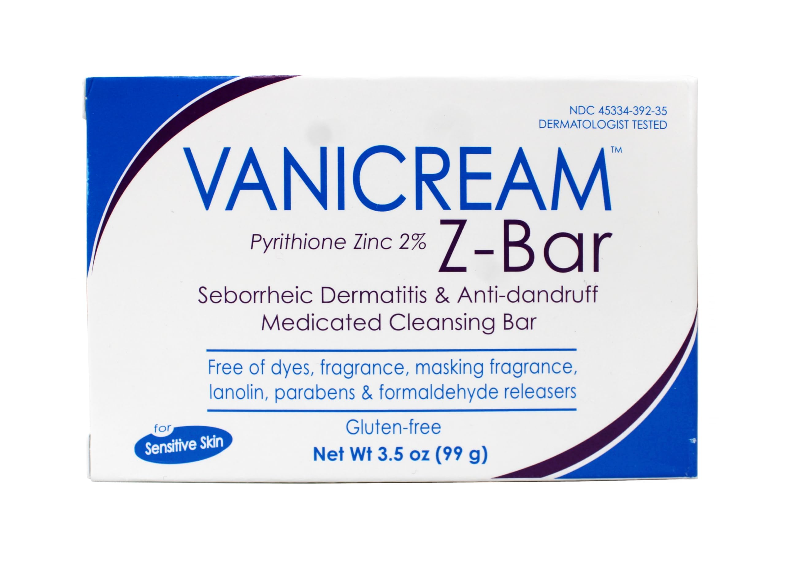 Vanicream Z-Bar barre nettoyante, usage sûr sur visage et corps.