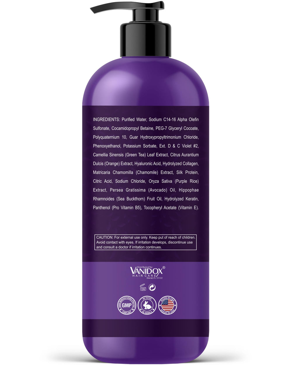 VANIDOX Bouteille Violet – éclairage frais pour un look premium.