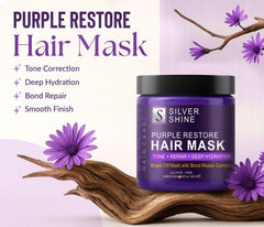 VANIDOX pot masque sur cheveux gris, visuel du soin en action.
