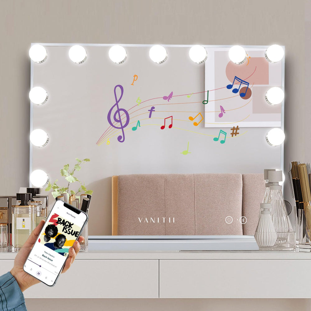 Miroir VANITII GLOBAL montage mural ou sur table, flexibilité d’emplacement.