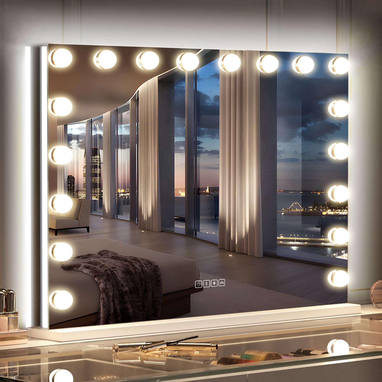 VANITII Miroir éclairage-rgb arrière pour des ambiances personnalisées.