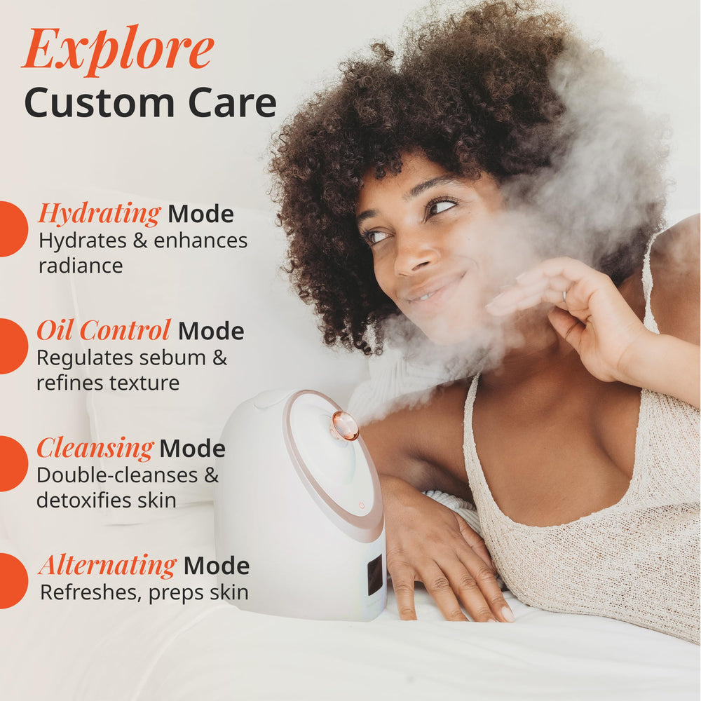 Senia Steamer Vanity Planet mode Chaud-Froid montre les variations utilisables.