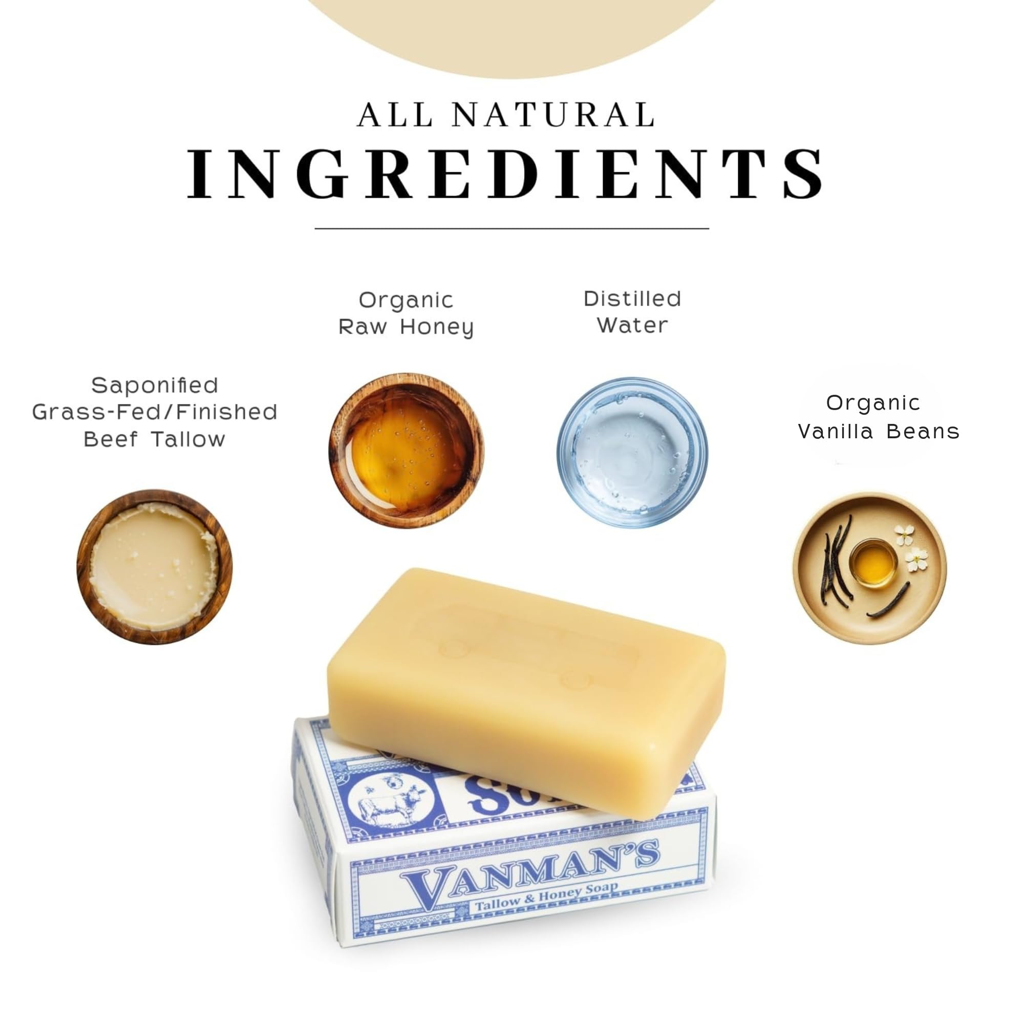 Savon VanMan en barre, mousse riche et parfum subtil, idéal pour corps et visage.