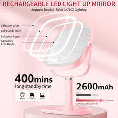 Miroir Vanmirr rechargeable 2600mAh offrant une utilisation sans fil pratique.